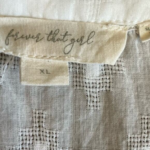 Forever That Girl for Anthropologie Peasant Blouse Shirt Size XL White Cotton - Picture 10 of 12